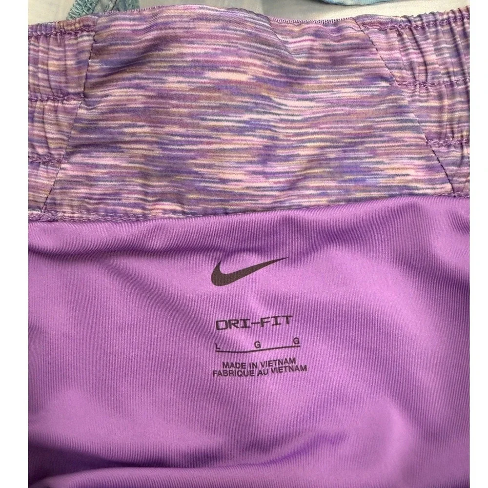 Nike Dri-FIT Running Shorts Bundle 2pk Purple Blue Space Dye Womans L Activewear